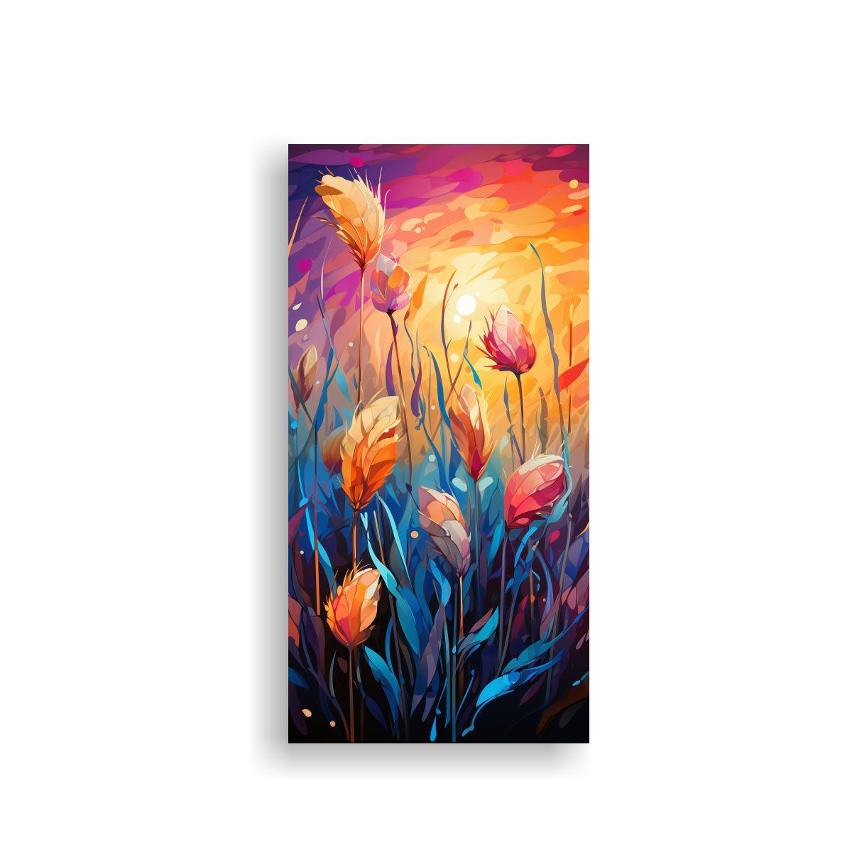 Cuadro Abstracción Motivo Caña De Cattail En 70x140cm-0