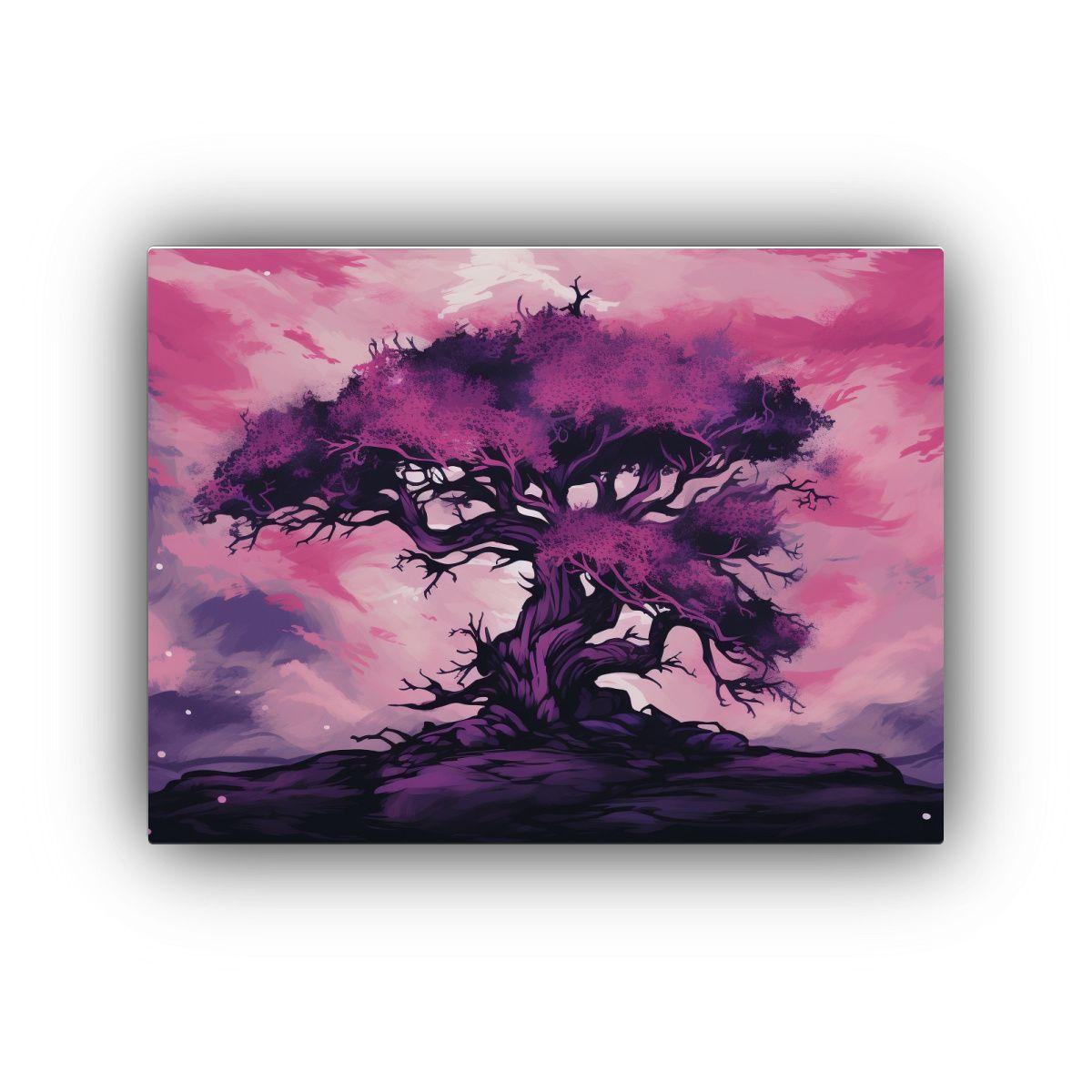 Pintura Decorativa: Neonoir Con Ciprés Morado. 50x40cm-0