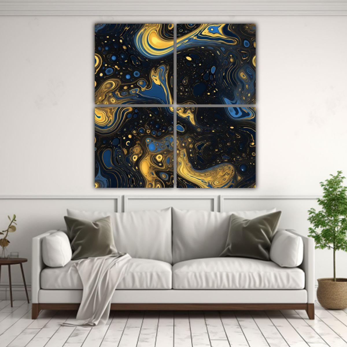 Pinturas Decorativas De Arte Abstracto Digital 140x140 Cm-2