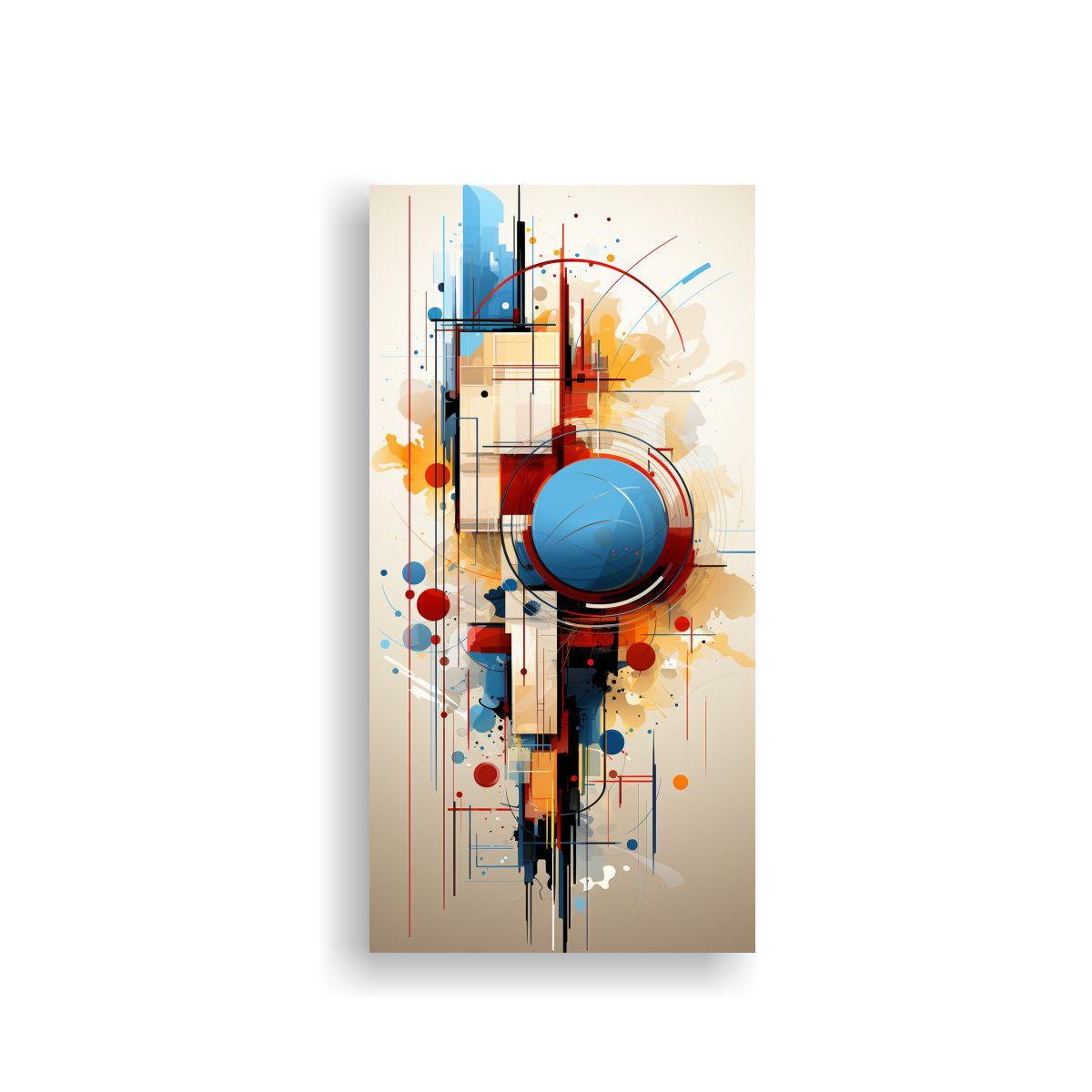 Cuadro Acuarela Abstracta Composición Equilibrada 70x140cm-0