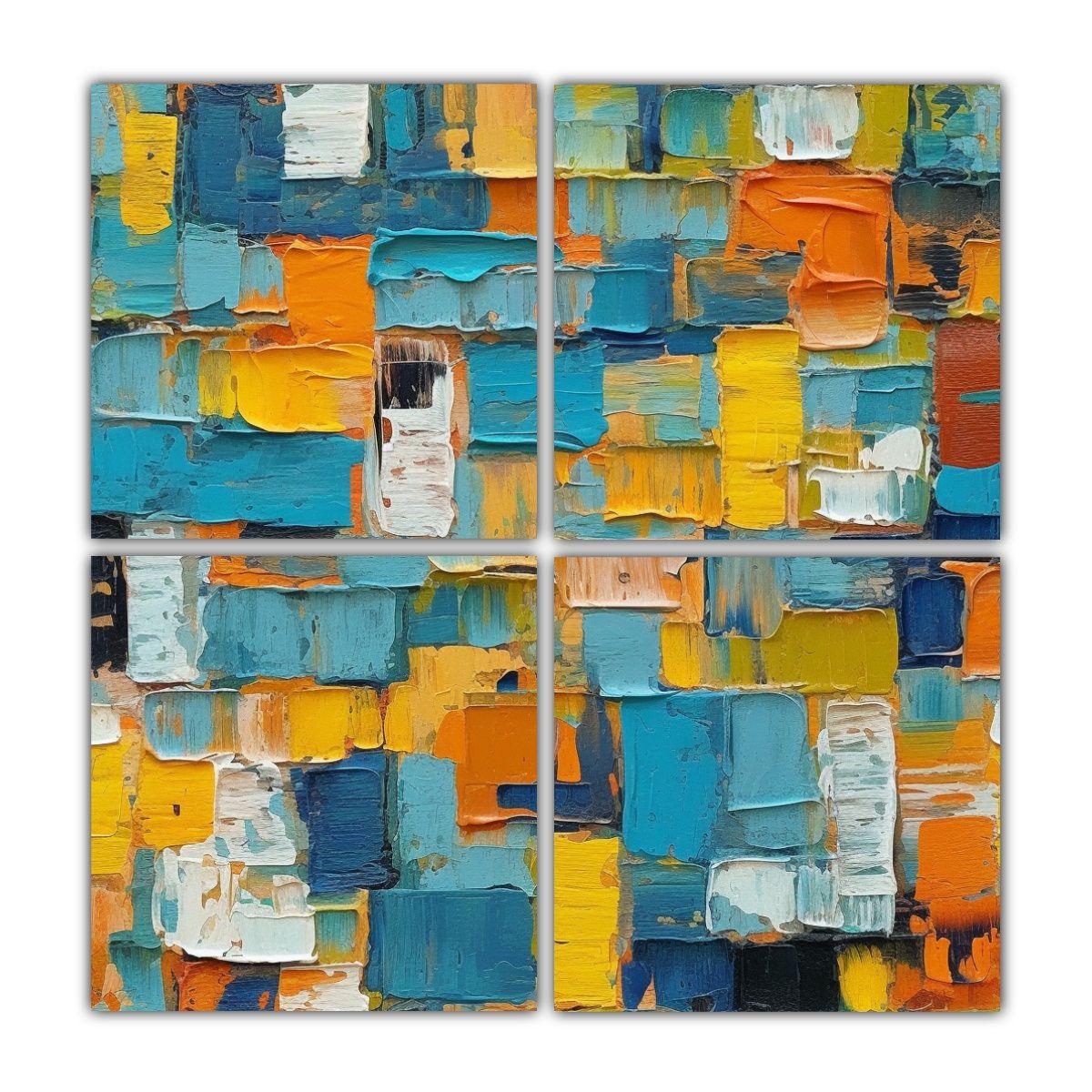 Composición Conceptual Época Pinturas Coloridas 120x120 Cm-0