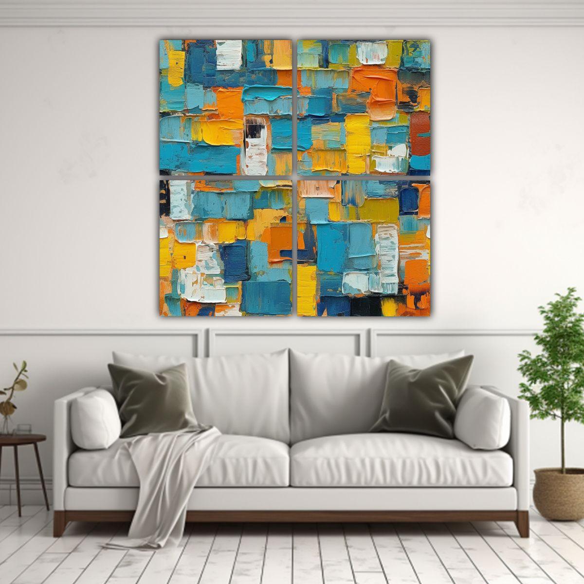 Composición Conceptual Época Pinturas Coloridas 120x120 Cm-2