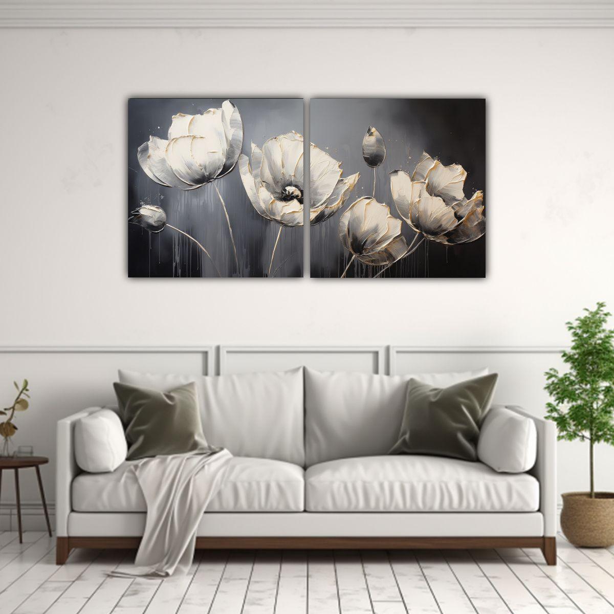 Cuadros Alta Calidad Intenso A Black TULIPS 160x80 Cm-2