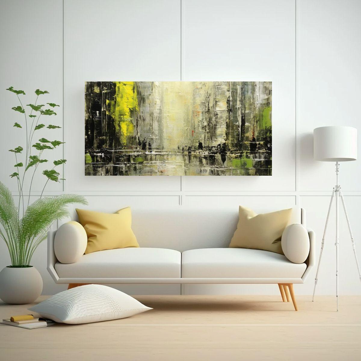 Pinturas Abstractas Acrílicas Estilo Goteo Para 40x20 Cm-2