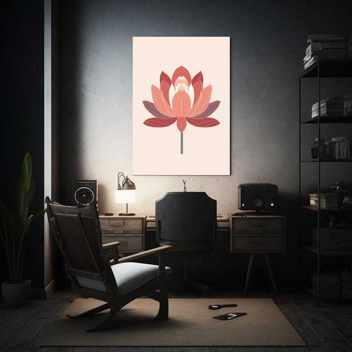 Composición Moderna Lienzo De Escena De Loto 3 60x90cm-2