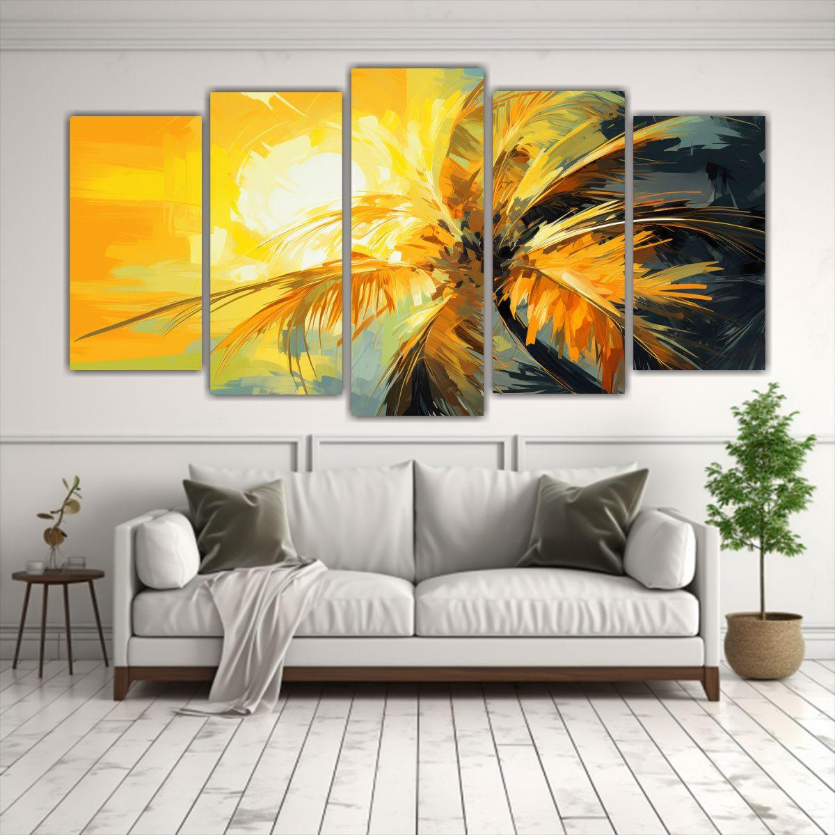 Pinturas Decorativas En Tonos Amarillos De La 250x125 Cm-2