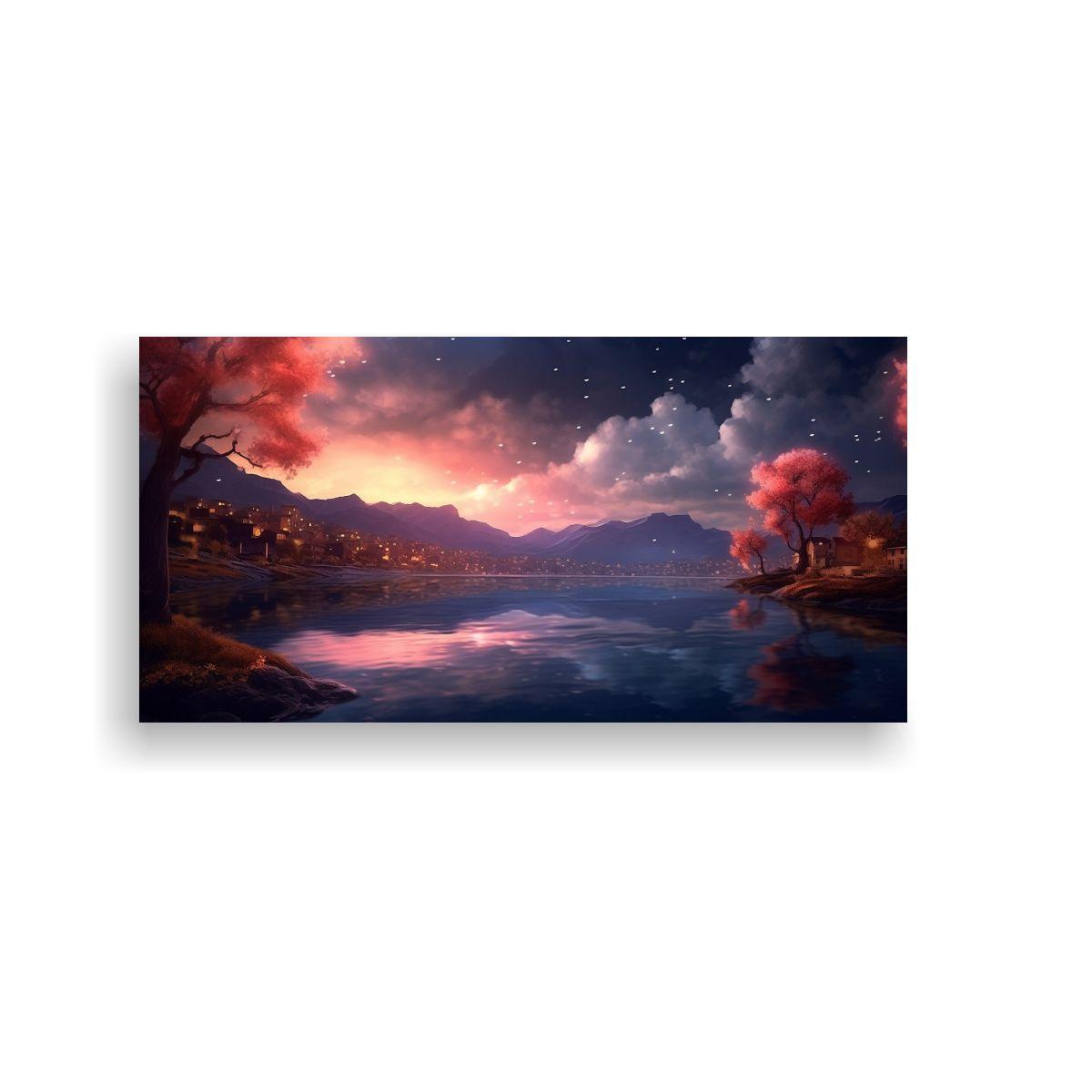Arte De Pared Nocturna Estrellada: Escenario 60x30cm-0