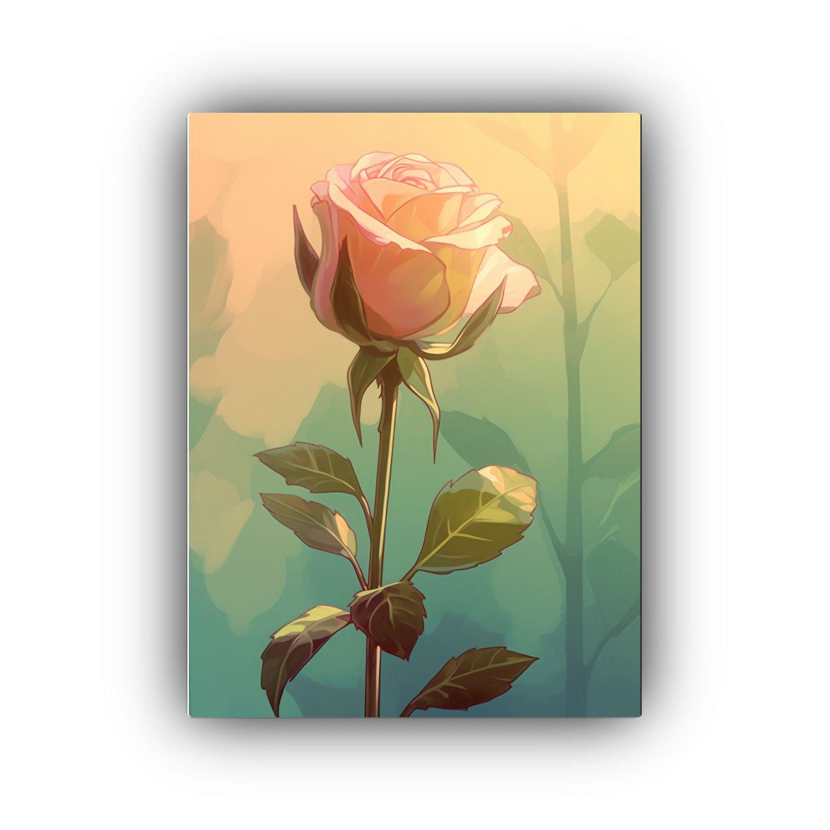Pintura Profundidad única De Rosa En Tallo 50x75cm-0