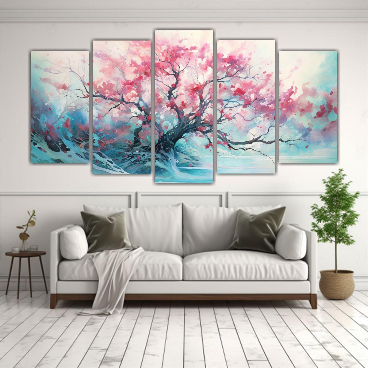 Pintura Abstracta De árbol De Mangle En Colores 250x125 Cm-2