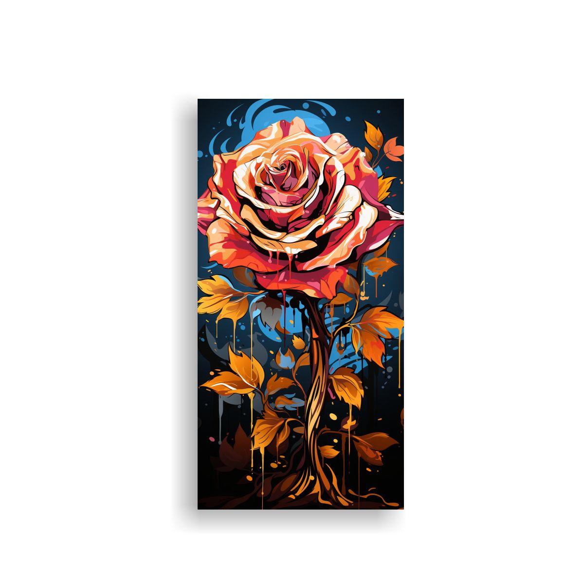 Pintura De Graffiti De Rosa Intensa Y Llamativa 80x160cm-0