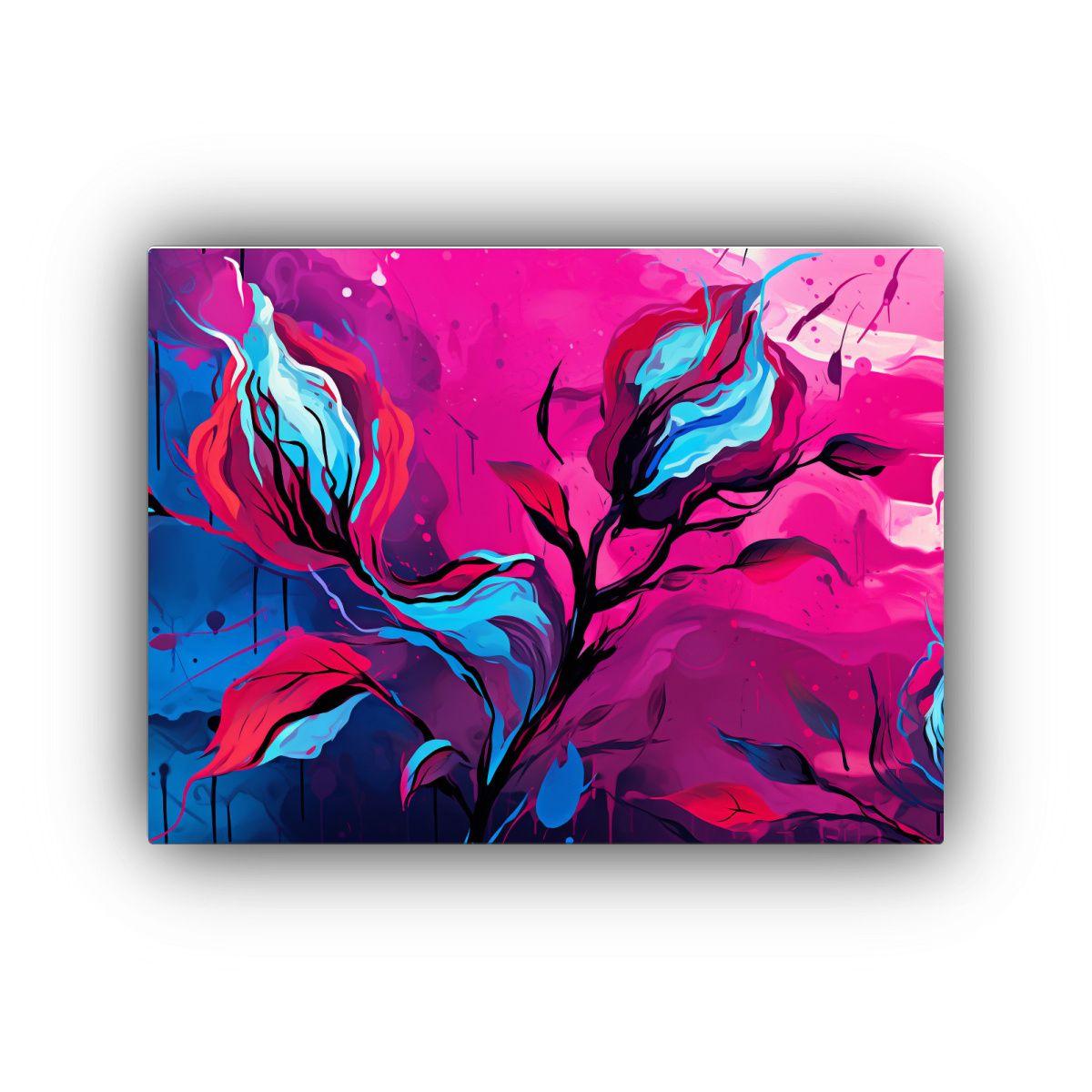 Cuadro Intenso Neonoir Con Trazo Medio En Papel 60x40cm-0