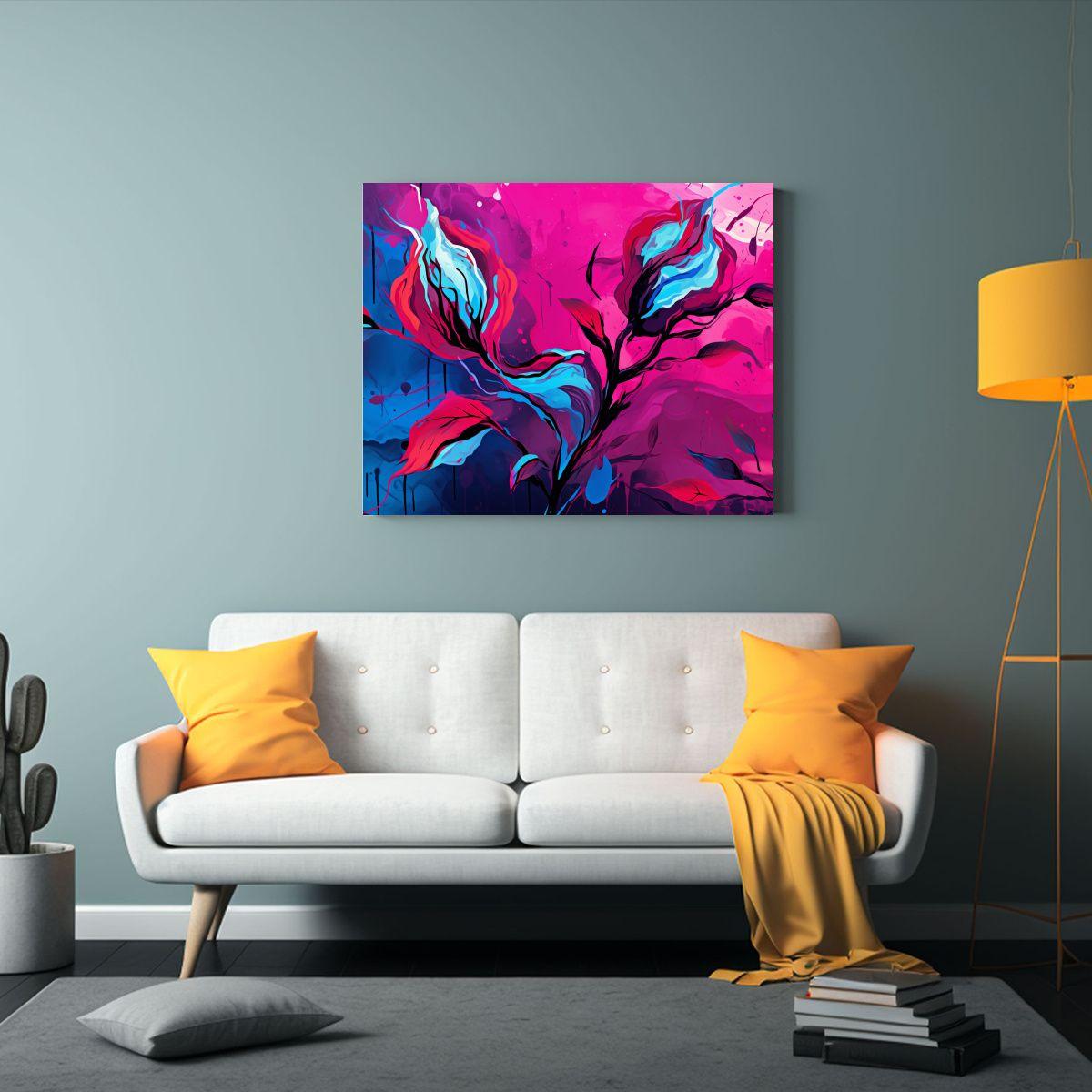 Cuadro Intenso Neonoir Con Trazo Medio En Papel 60x40cm-2
