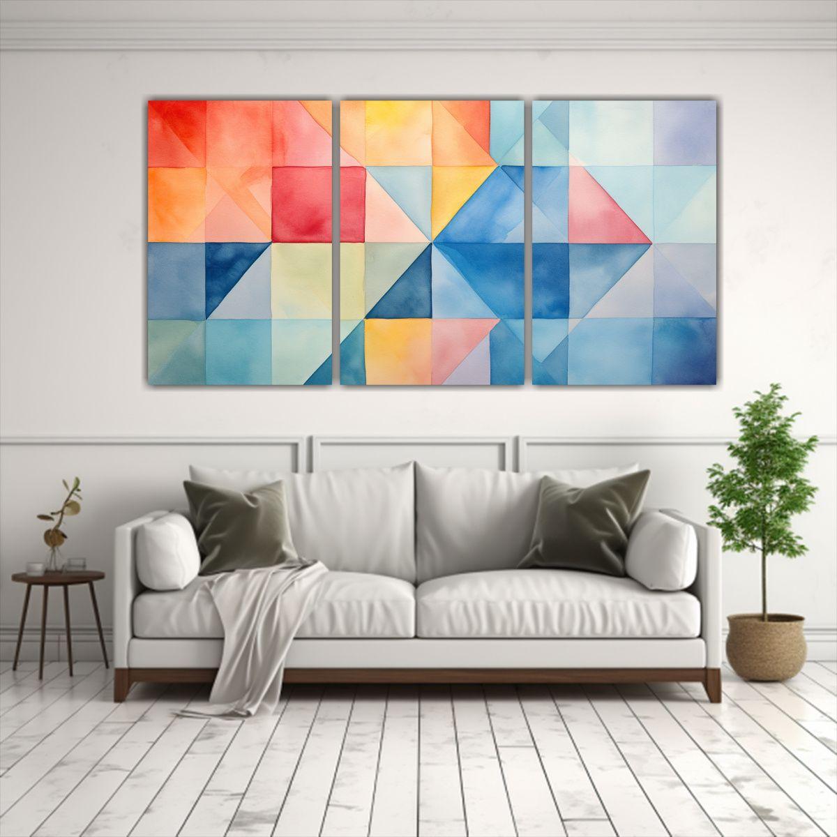 Conjunto De 3 Telas En Bastidor Adorables 180x90 Cm-2