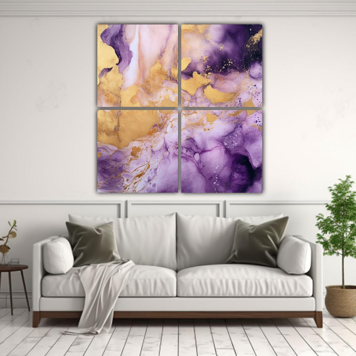 4 Cuadro Tema Composición Equilibrada En Fondo 140x140 Cm-2