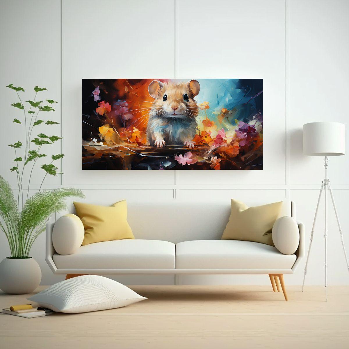 Gerbil En Estilo Pintura Al Estilo óleo 100x50 Cm-2