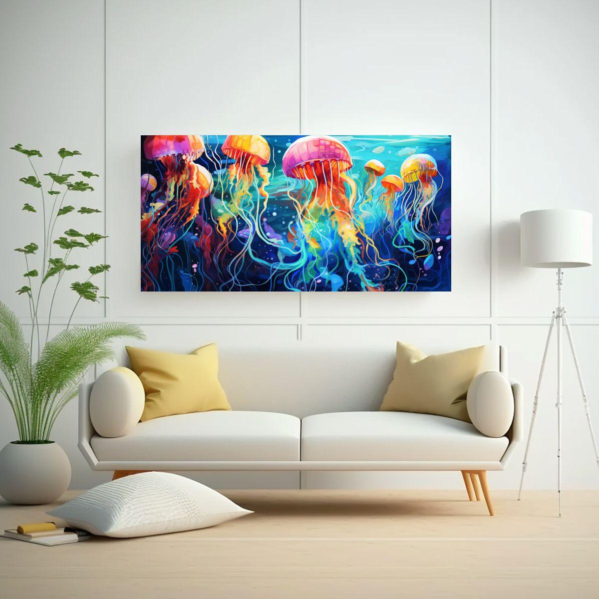 Pinturas Decorativas De Tema Espacio Marino En Col 60x30cm-2