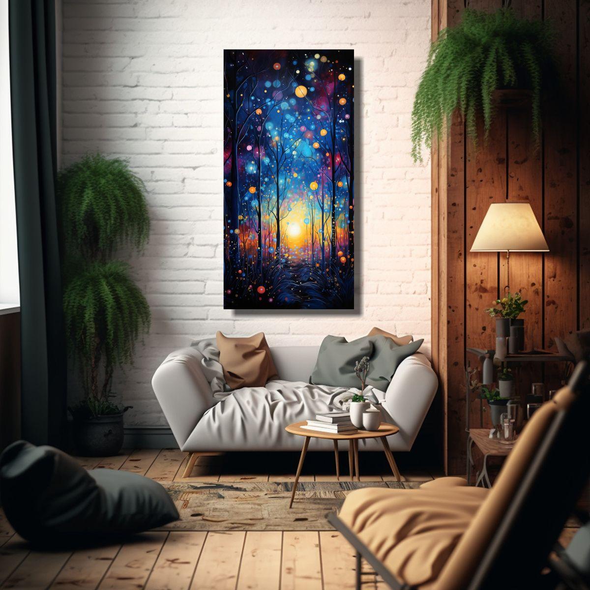 Cuadro De Composición Armonía Danza Abstracta 70x140cm-2