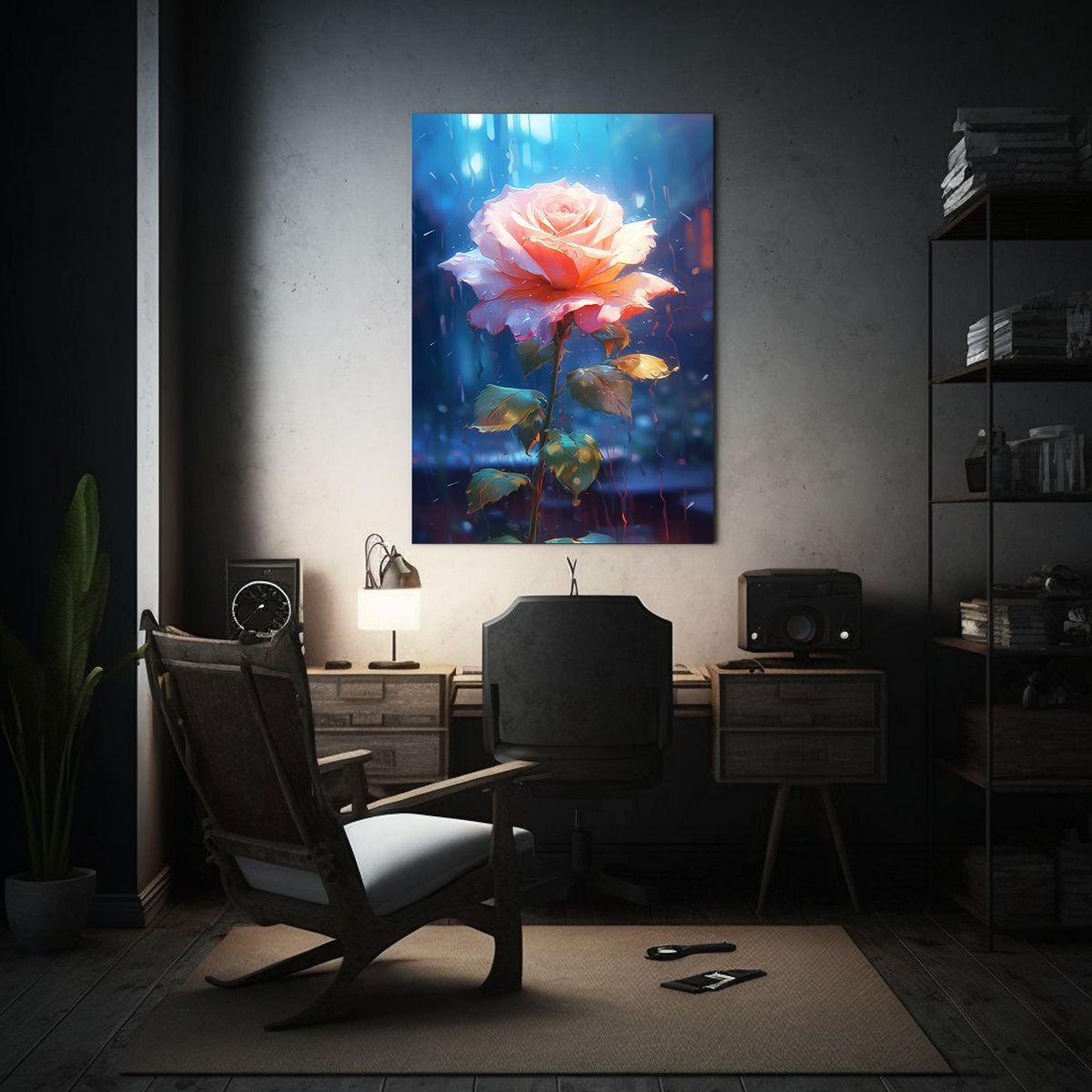 Cuadro Floral Estilo Kawacy En Tonos Rosa Para 40x50 Cm-2