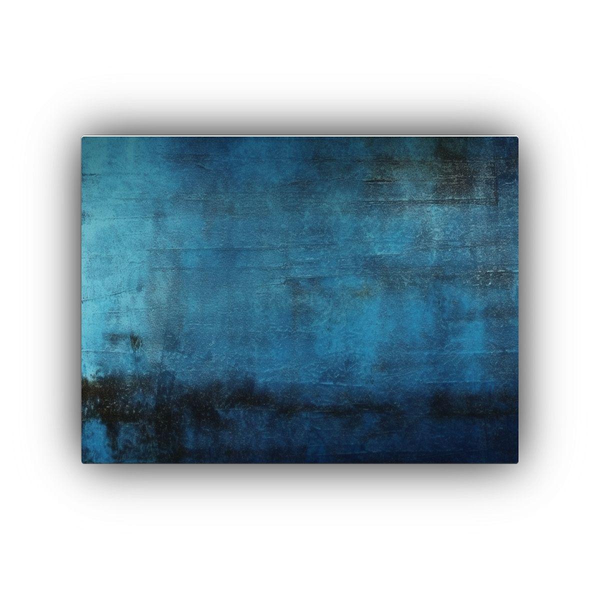 Cuadro Juvenil Tela Azul Y Negro Abstracto. 90x60cm-0
