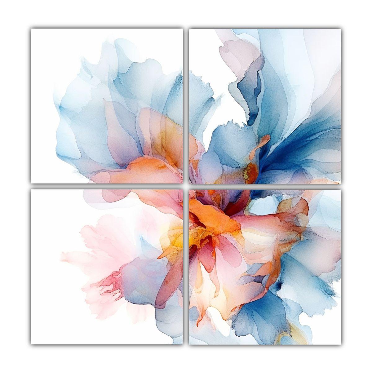 Cuatro Pinturas En Tela Hermosas Con Fondo Blanco 200x200 Cm-0