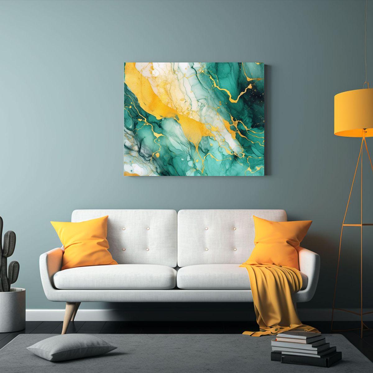 Cuadro Abstracto De Mármol Colorido Estilo Decorativo De é 60x40cm-2