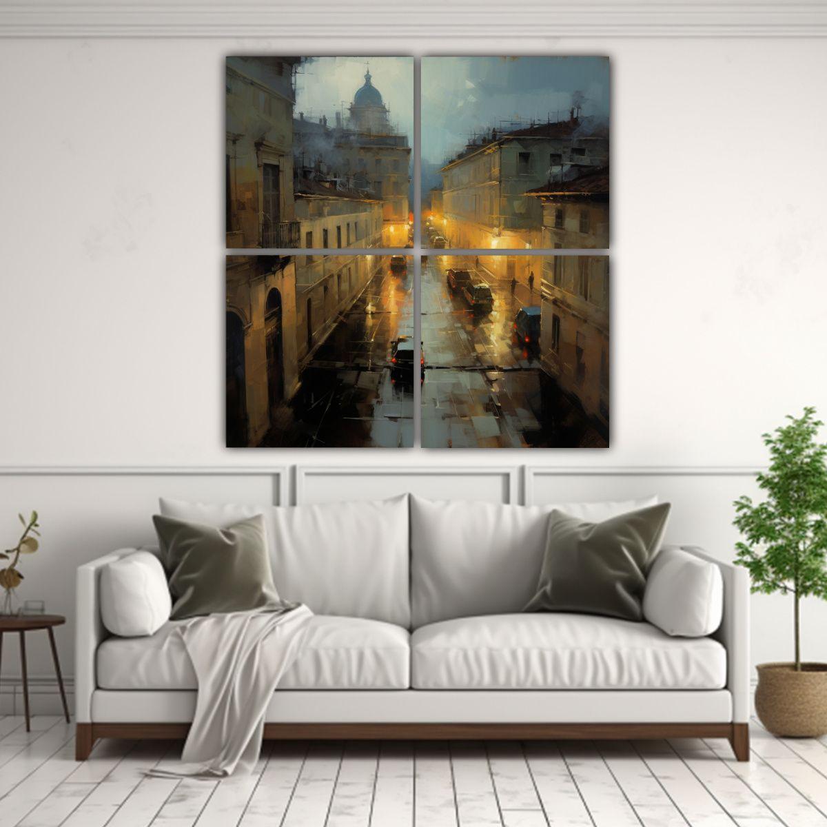 Cuadro Lienzo Movimiento Cuarto Vista Panorámica 120x120 Cm-2