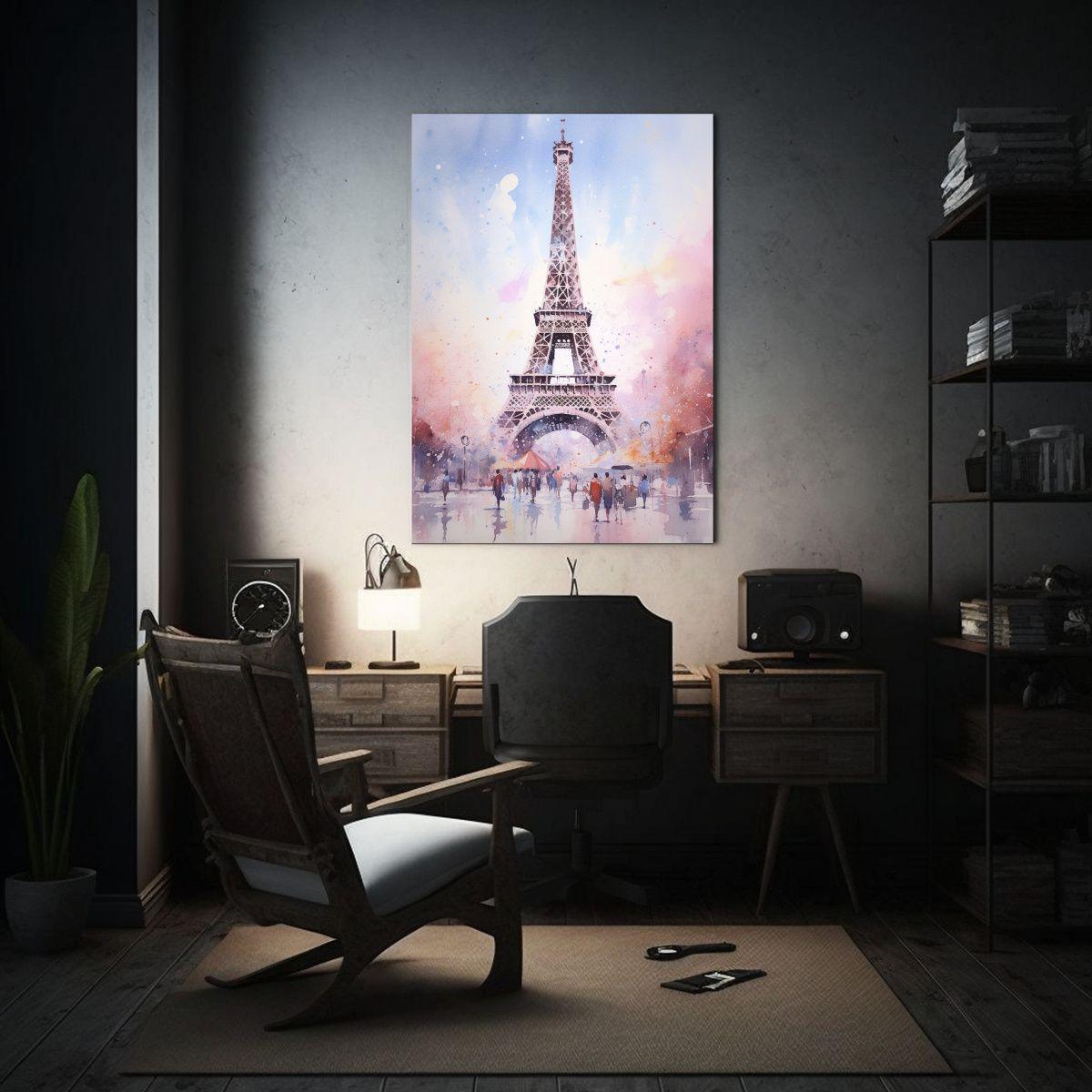Cuadro Decoración Pintura Acuarela De La Torre 50x65cm-2