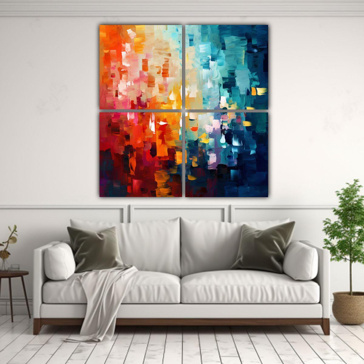 Cuatro Composiciones Decorativas Con Colores 180x180 Cm-2