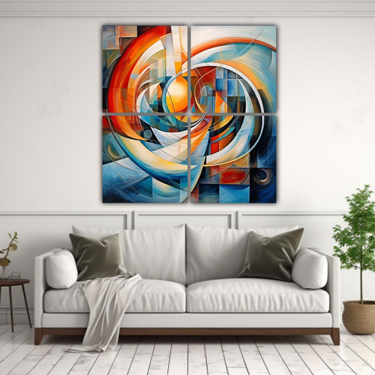 Cuadro Creativa Época Arte Abstracto Decorativo 180x180 Cm-2