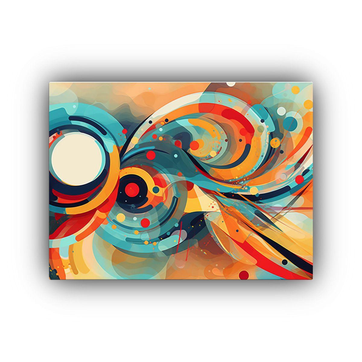 Cuadro Vintage Abstract Rhythms: Diseño Expresivo, Energét 45x30cm-0