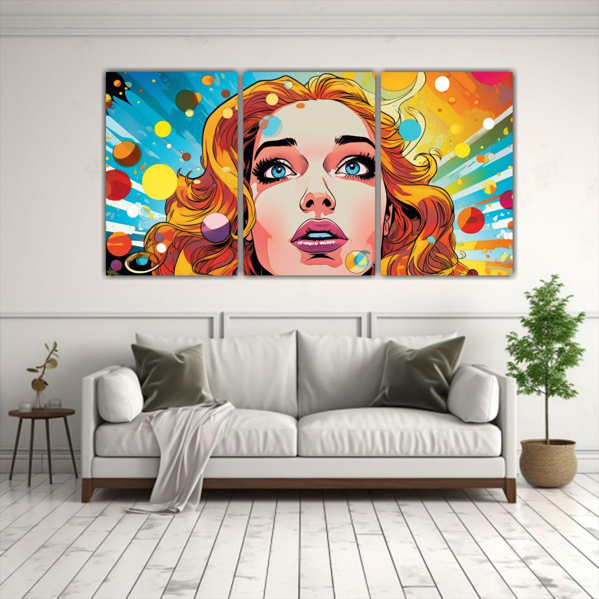 Pintura Mujer Como Pieza Central Arte Pop 180x90 Cm-2