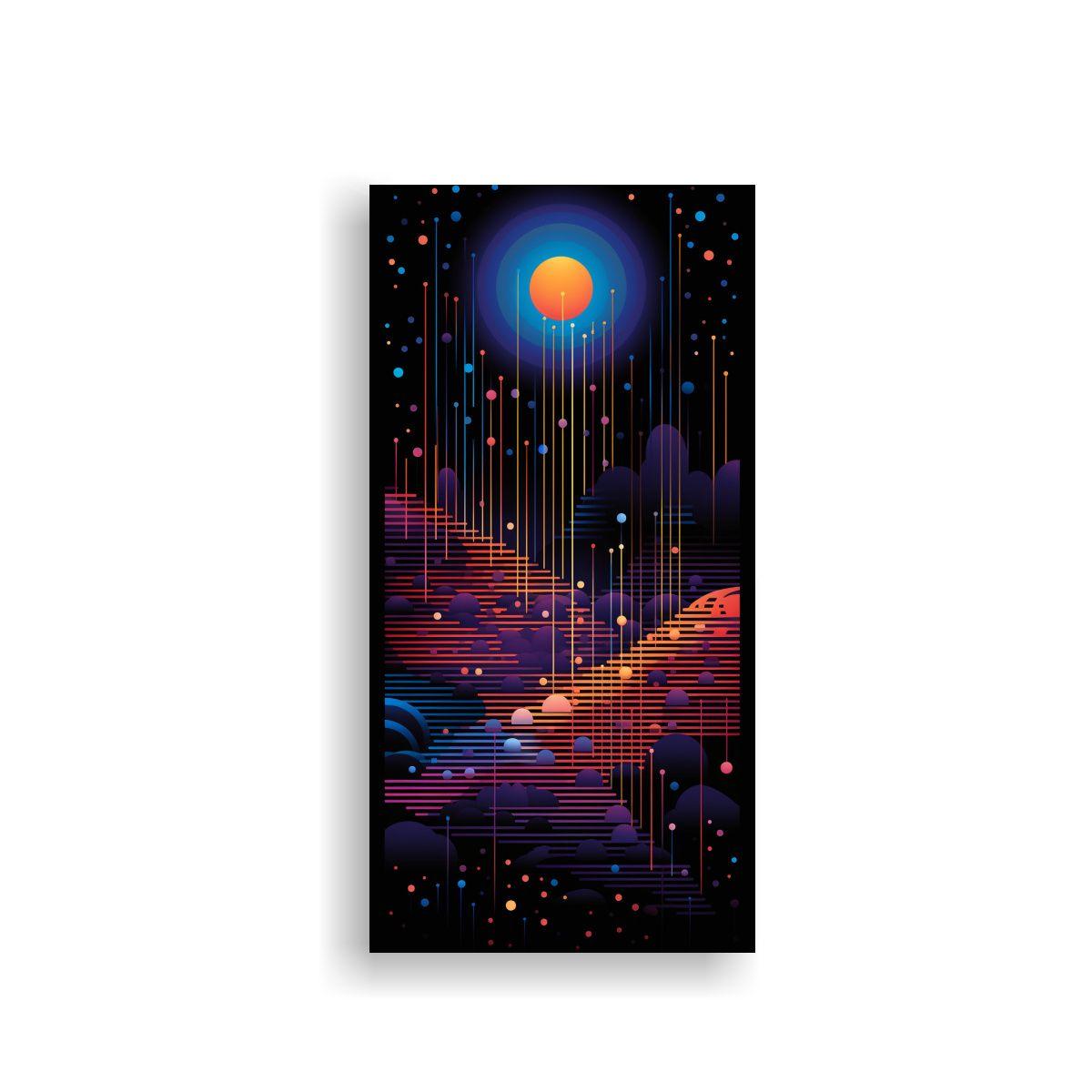 Pintura Decorativa Geométrica Abstracta Colorida 20x40cm-0