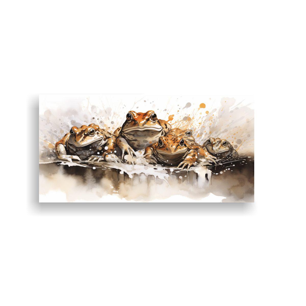 Lienzo Decorativo De Ranas Y Sapos En Colores 120x60cm-0