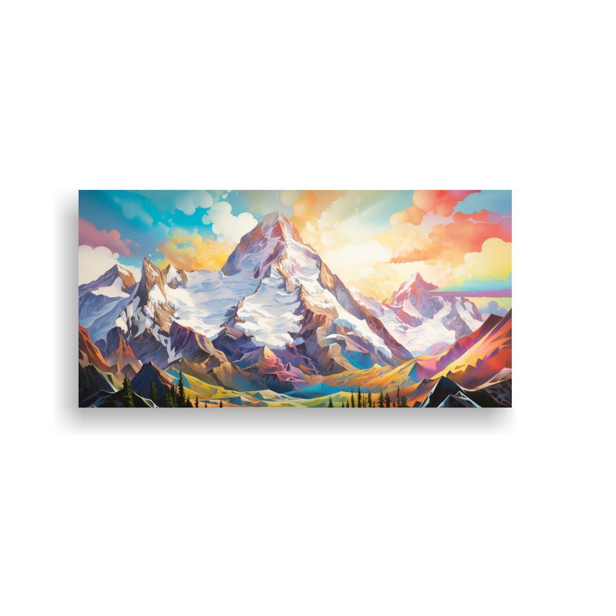 Pintura Lienzo Duradero Montañas Famosas Colores 120x60cm-0