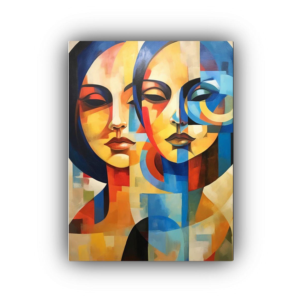 Pintura Decorativa De Dos Mujeres Con Fondos 30x45cm-0
