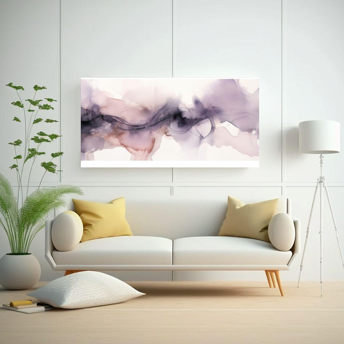 Pinturas De Decoración Con Textura Acuarela Gris 140x70cm-2