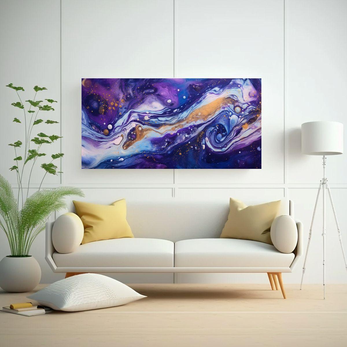 Pinturas Decorativas Dinámicas De Galaxias 140x70cm-2