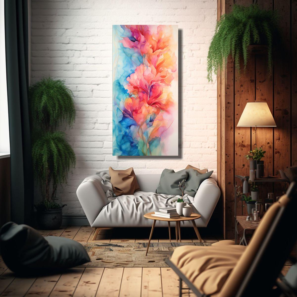 Pintura Abstracta De Lienzo Creativo Para Oficina 50x100cm-2