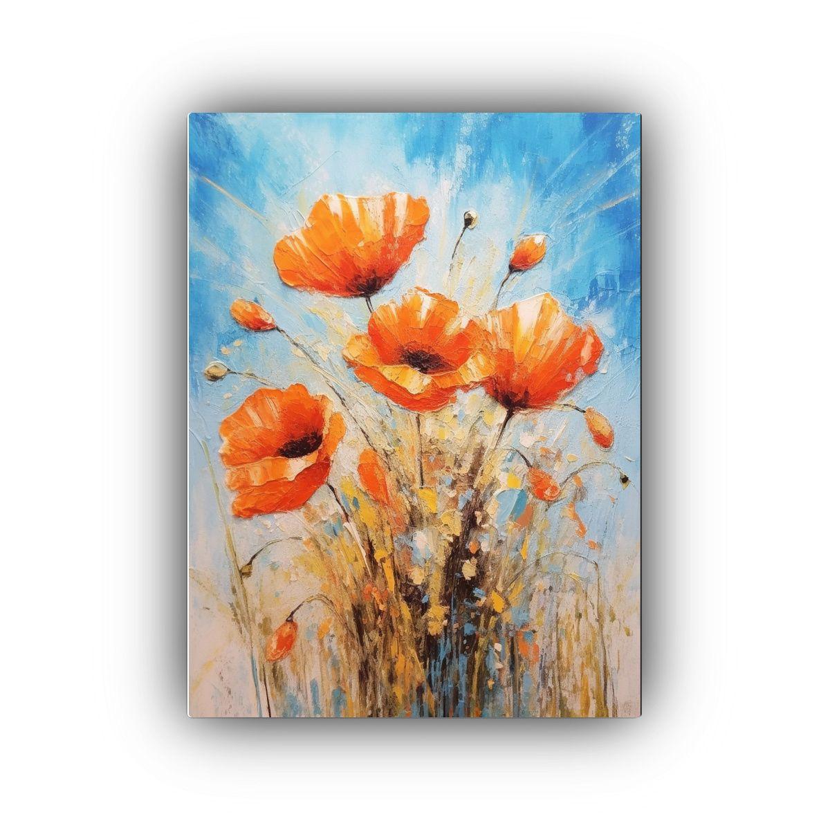 Pintura Acuarela Amapolas Estilo Decorativo By 30x45cm-0