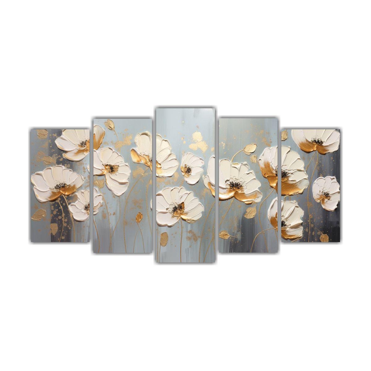Pintura En Lienzo De Amapolas Doradas Para 250x125 Cm-0