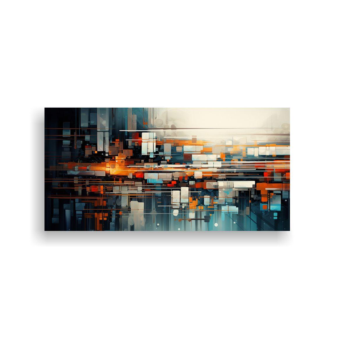 Cuadro Abstracto De Tela En Color Fusión De Arte 60x30cm-0