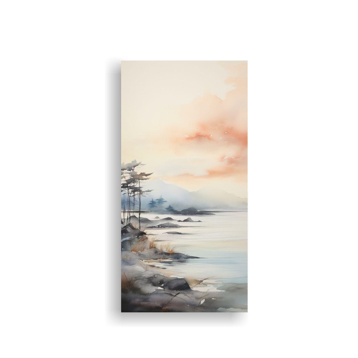 Paisaje Costero Abstracto En Deli Pinturas 30x60cm-0