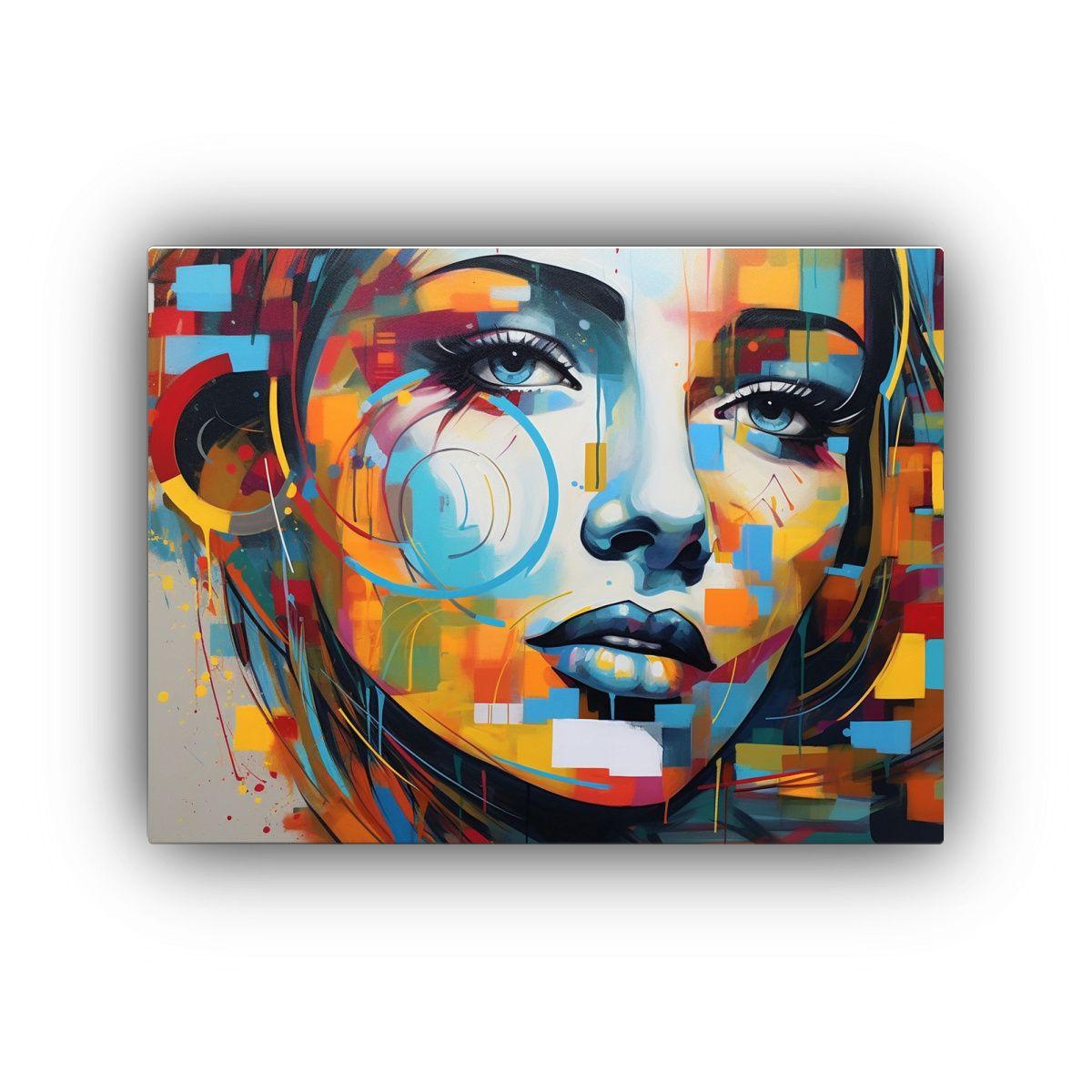 Pinturas Decorativas Mujer Futurista Colores 40x30cm-0
