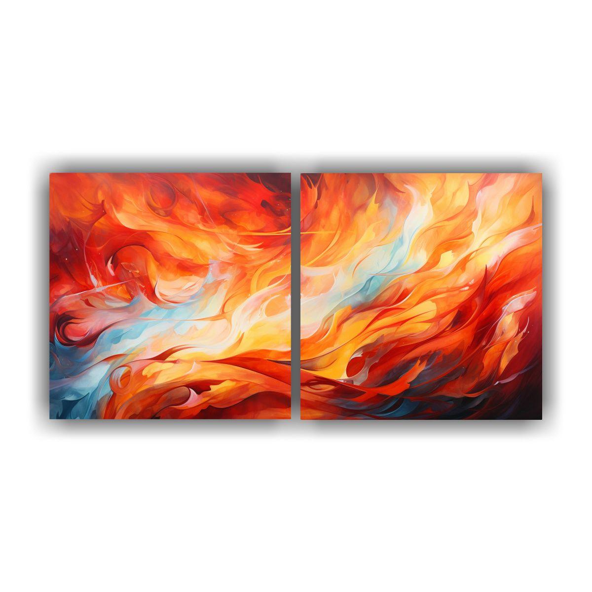 Artes De Pared Moderno Abstracto En Rojos Cálidos 160x80 Cm-0