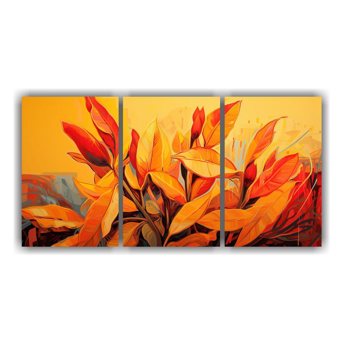 Cuadro Juvenil En Bastidor: Tres Telas Con árbol 180x90 Cm-0