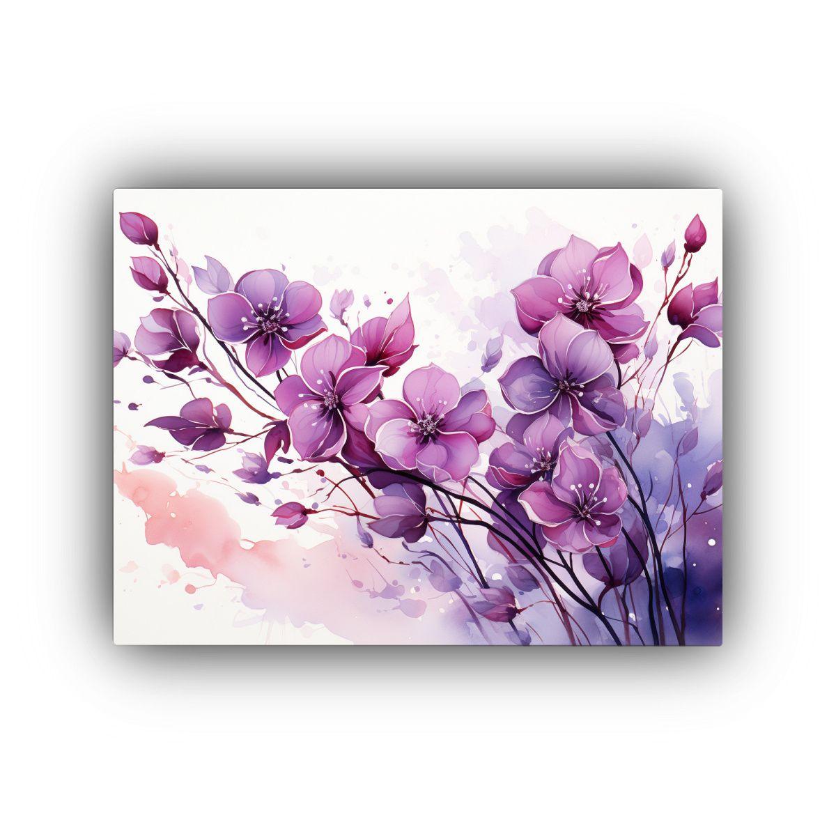 Cuadro Abstracto De Un árbol De Eucalipto En Colores Morado 60x40cm-0