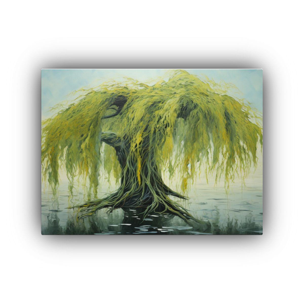 Cuadro Impreso Duradero Abstracto De Árbol De Sauce Estilo  60x40cm-0