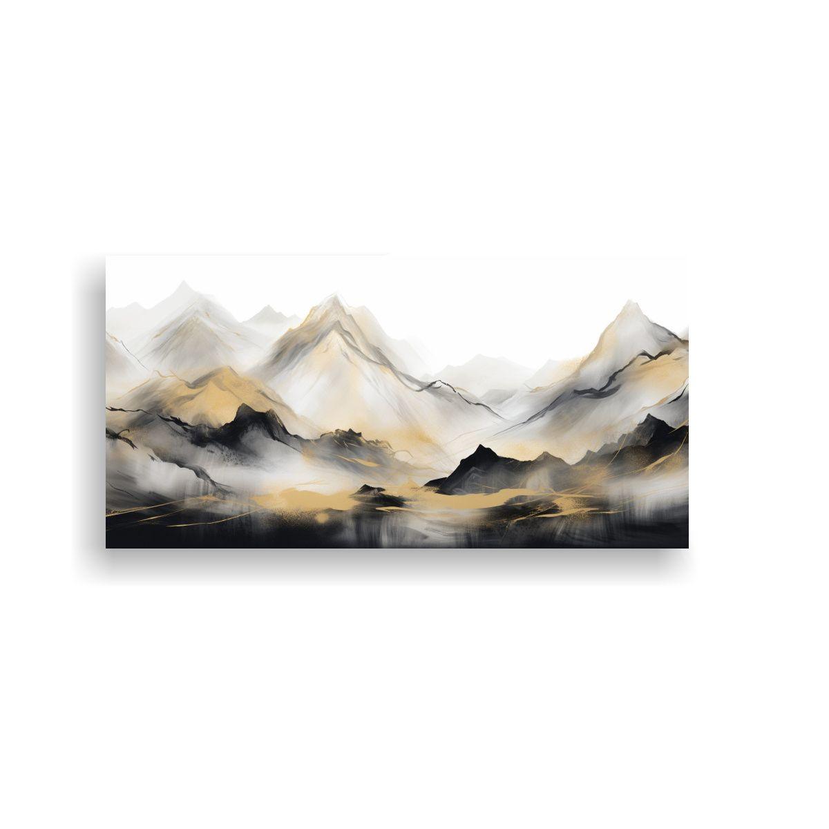 Cuadro Abstracto Montaña Naturaleza En Bastidor: 140x70cm-0