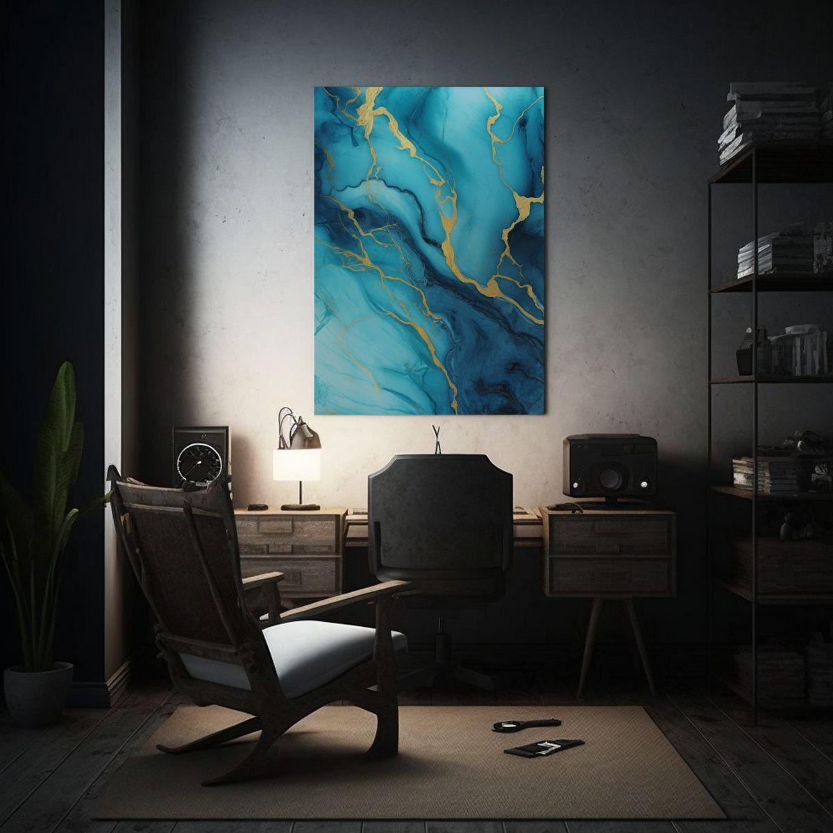 Cuadro De Cuadro Linda Fondo De Textura Azul 80x120cm-2