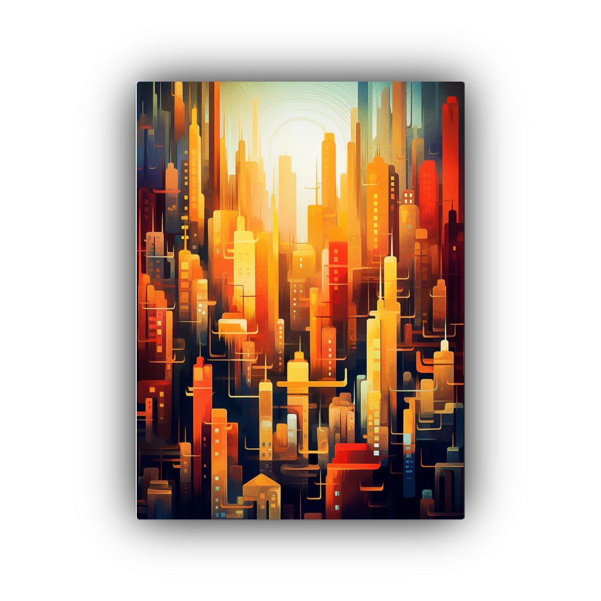 Pintura Decorativa Temática De Ciudad Abstracta 40x60cm-0